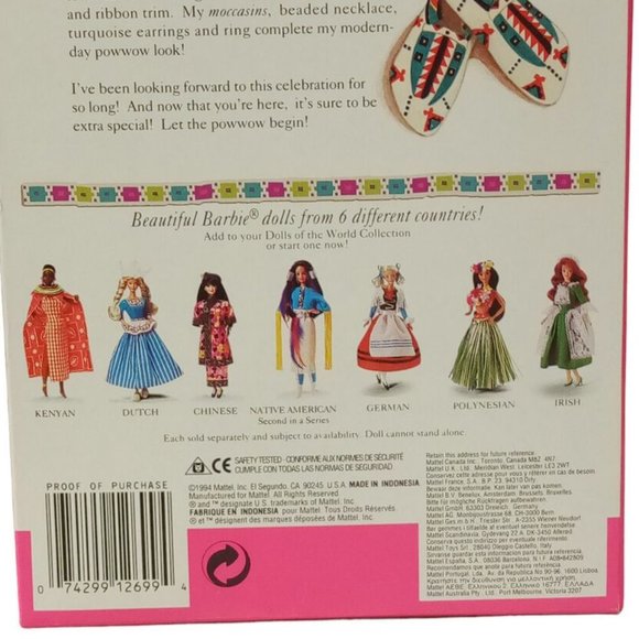 Native American Barbie Third Edition 12699 Vintage 1994 Mattel Doll-MINT NRFB - Picture 4 of 12